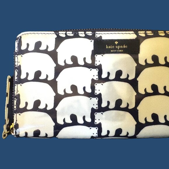 Kate Spade Daycation Polar Bear Continental Wallet Gold Hardware NWOT - Picture 1 of 12